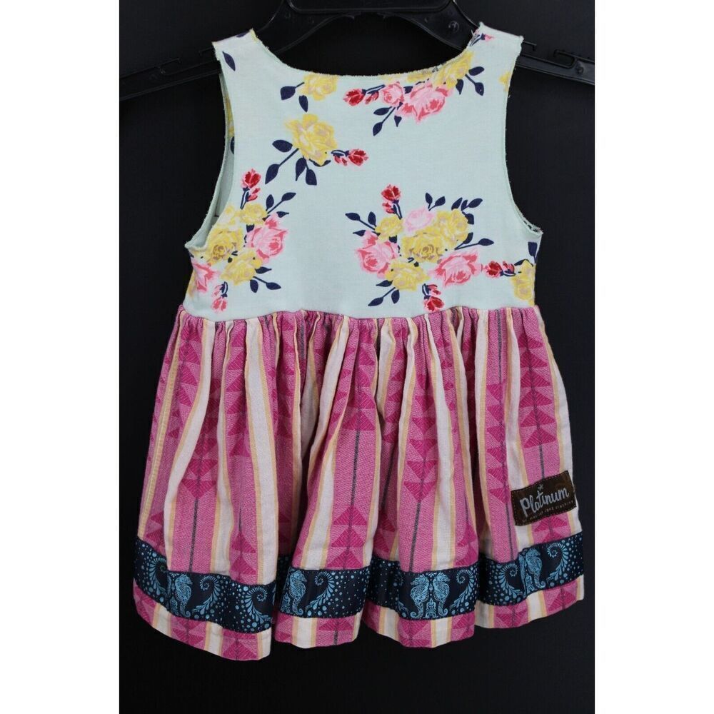MATILDA JANE PLATINUM SLEEVELESS FLORAL AT THE TOP SEAHORSE RIBBON TRIM SIZE 6 - Picture 5 of 8